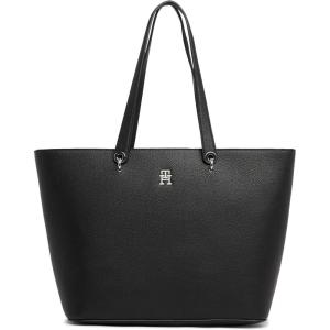 Tommy Hilfiger womens Emblem Tote Bag With Zipper(Black)