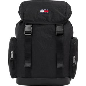Tommy Jeans Mens Daily Elevated Flap Backpack, Black(Black)