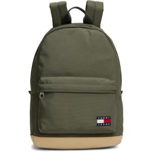 Tommy Jeans Mens Essential Daily Dome Backpack, MYSTIC PEBBLE One Size(Pewter Green/Tan)