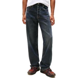 Tommy Jeans Mens Relaxed Straight Stretch Jeans(Denim Dark)