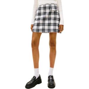Tommy Jeans Women’s High Waist A-line Mini Skirt with Pocket and Embellished Logo(Ecru)