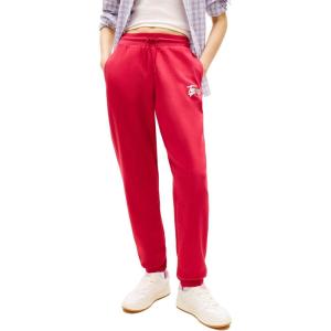 Tommy Jeans Womens Relaxed Printed Logo Jogger Sweatpants(Ruby Rhubarb)