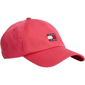 Tommy Jeans Womens Tommy Jeans Hats for Women | Cotton Logo Adjustable Baseball Cap(Vintage Cerise)