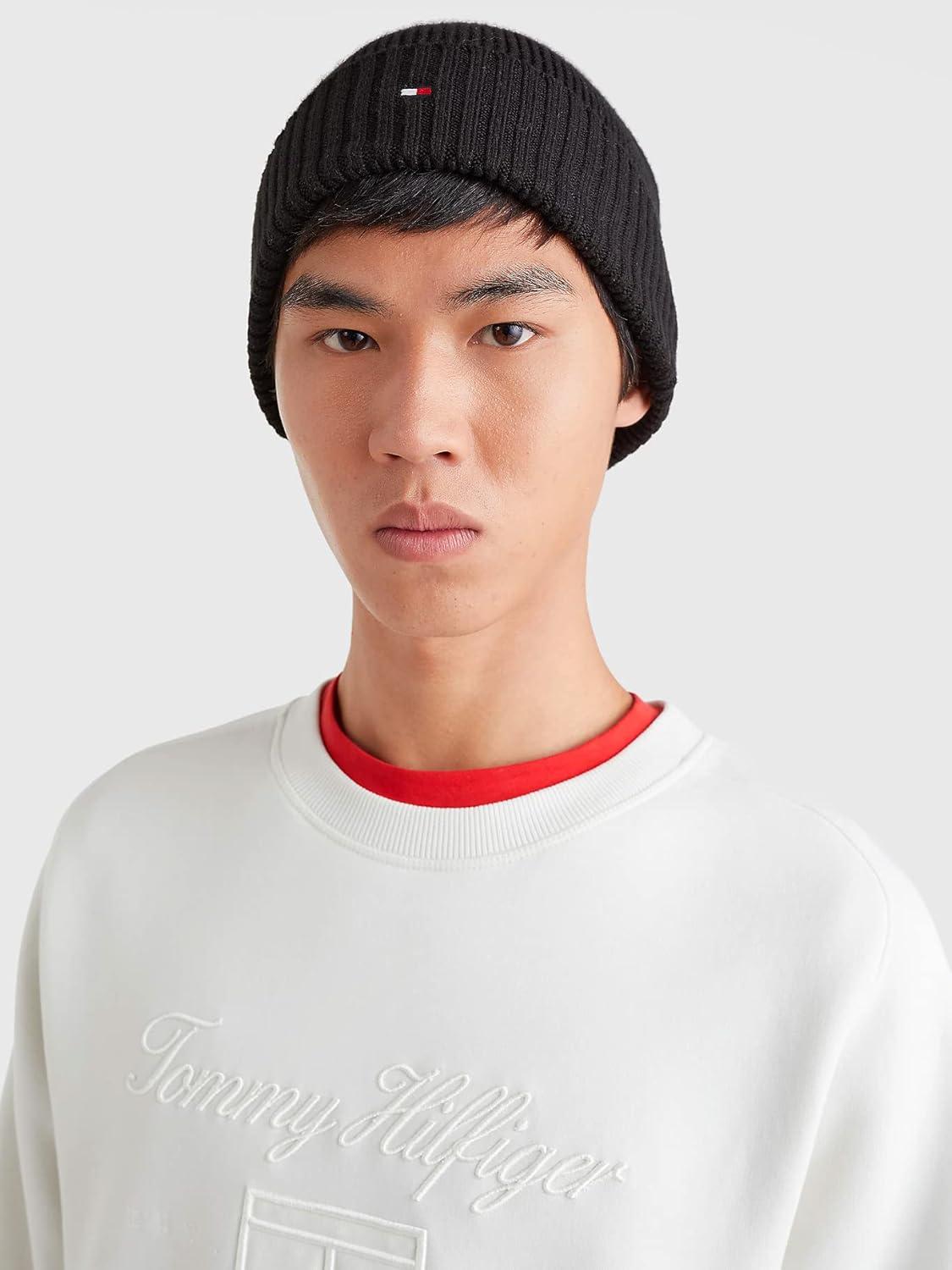 imageTommy Hilfiger Mens Cotton BeanieBlack Bds