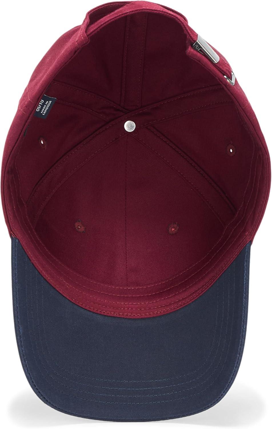 imageTommy Hilfiger Mens Cotton Flag Logo Adjustable Baseball CapDeep RougeSpace Blue