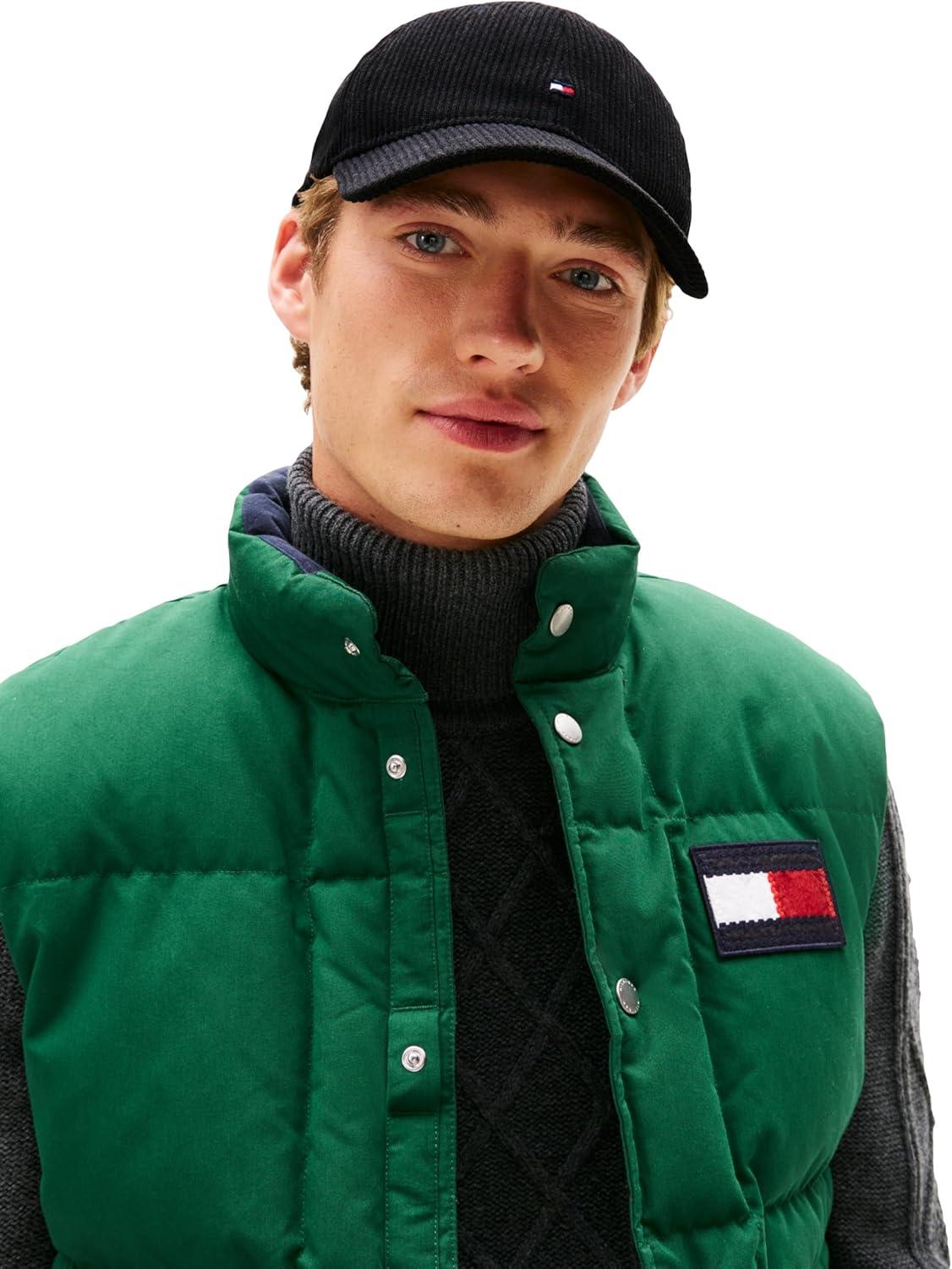imageTommy Hilfiger Mens Tommy Hilfiger Hats for Men Corduroy Logo Adjustable Baseball CapBlack