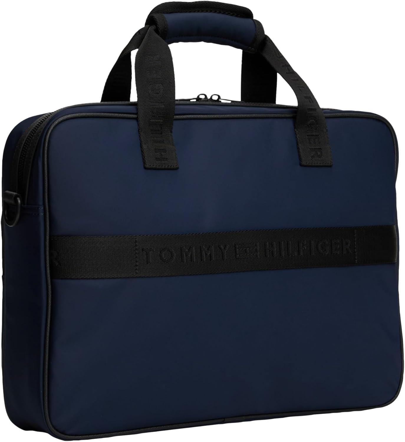 imageTommy Hilfiger mens Repreve Laptop Bag With Zipper and Adjustable StrapSpace Blue