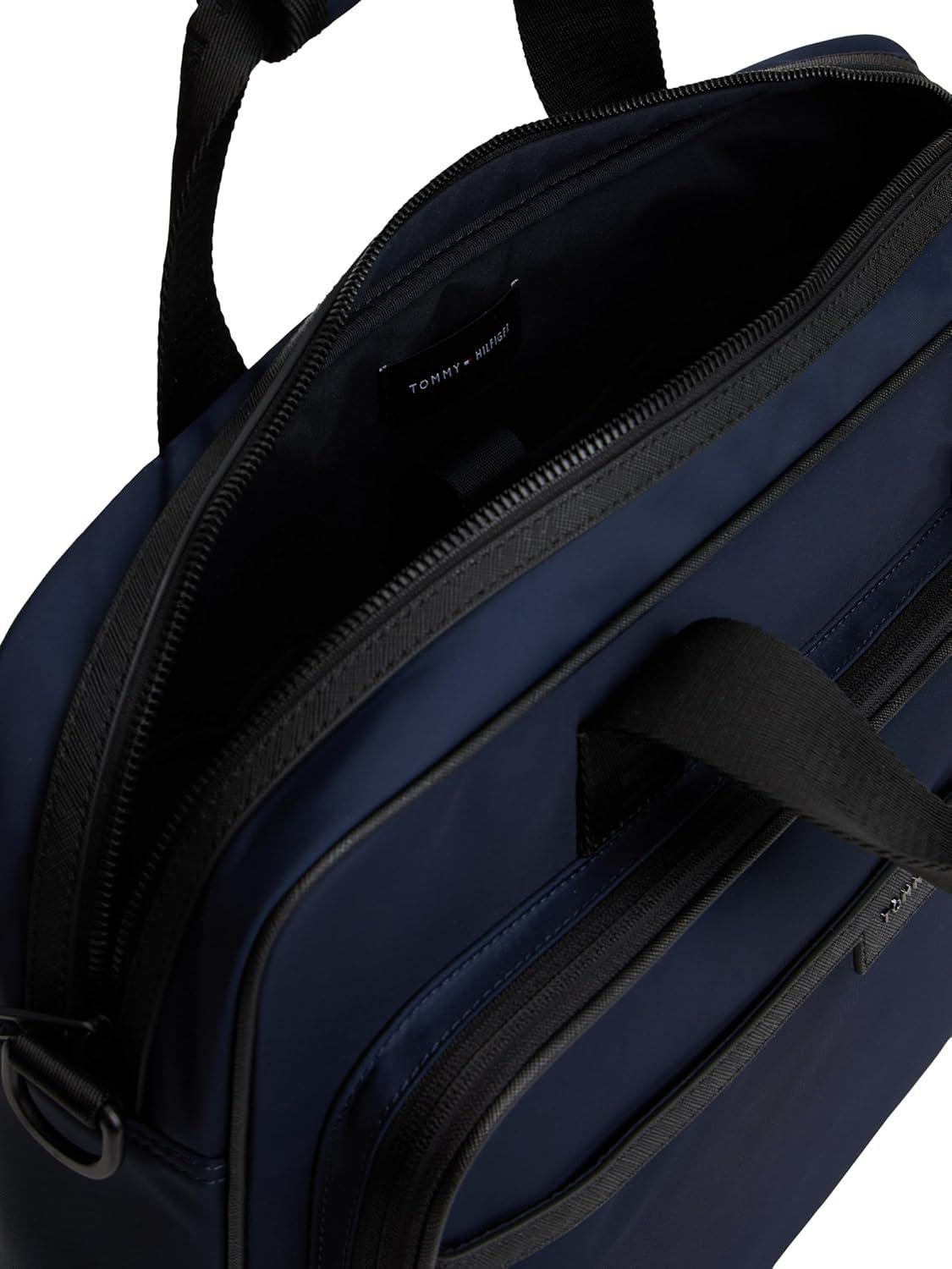 imageTommy Hilfiger mens Repreve Laptop Bag With Zipper and Adjustable StrapSpace Blue