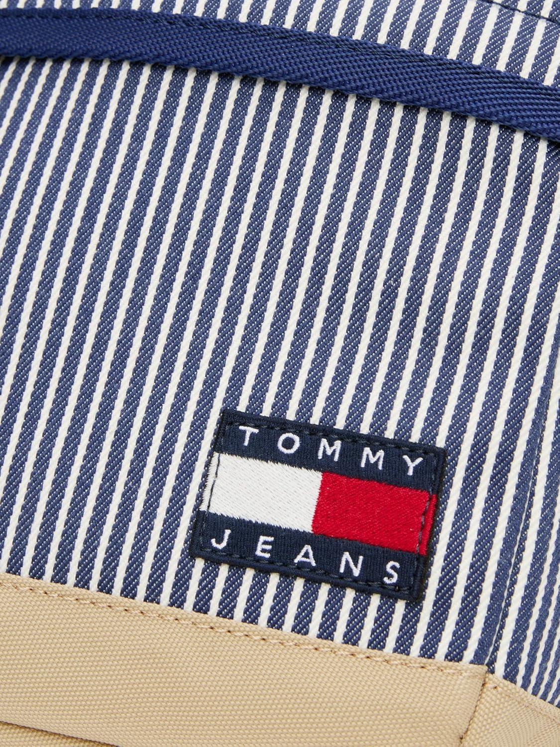 imageTommy Jeans mens Essential Daily Crossbody Bag With Zipper and Adjustable StrapHickory Stripe