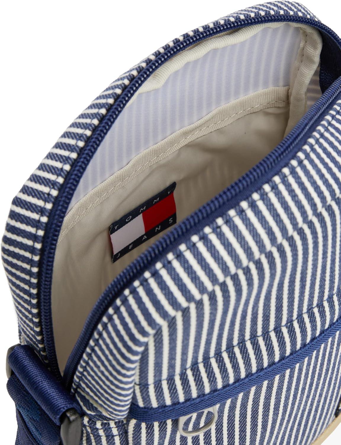 imageTommy Jeans mens Essential Daily Crossbody Bag With Zipper and Adjustable StrapHickory Stripe