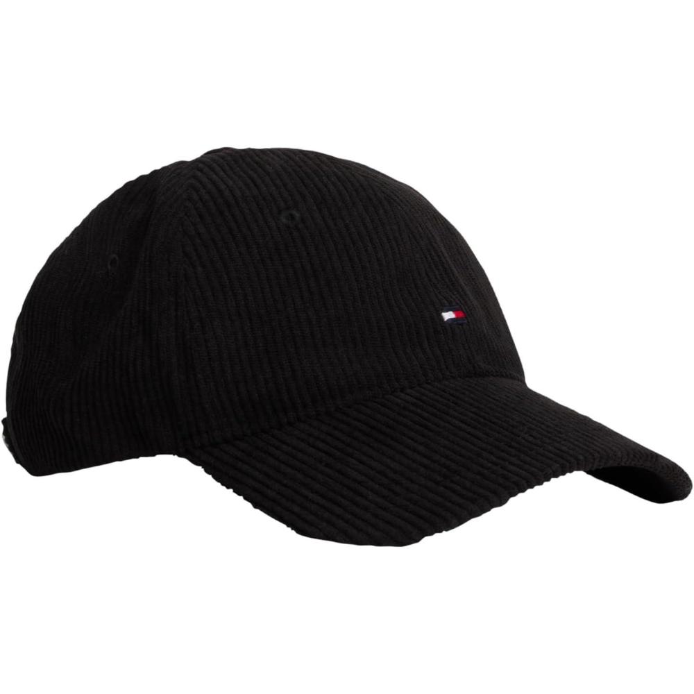 imageTommy Hilfiger Mens Tommy Hilfiger Hats for Men  Corduroy Logo Adjustable Baseball CapBlack