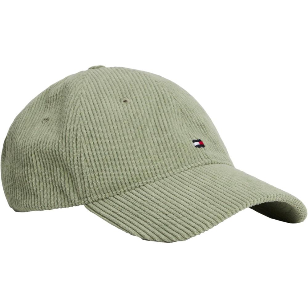 imageTommy Hilfiger Mens Tommy Hilfiger Hats for Men  Corduroy Logo Adjustable Baseball CapEarth Sage