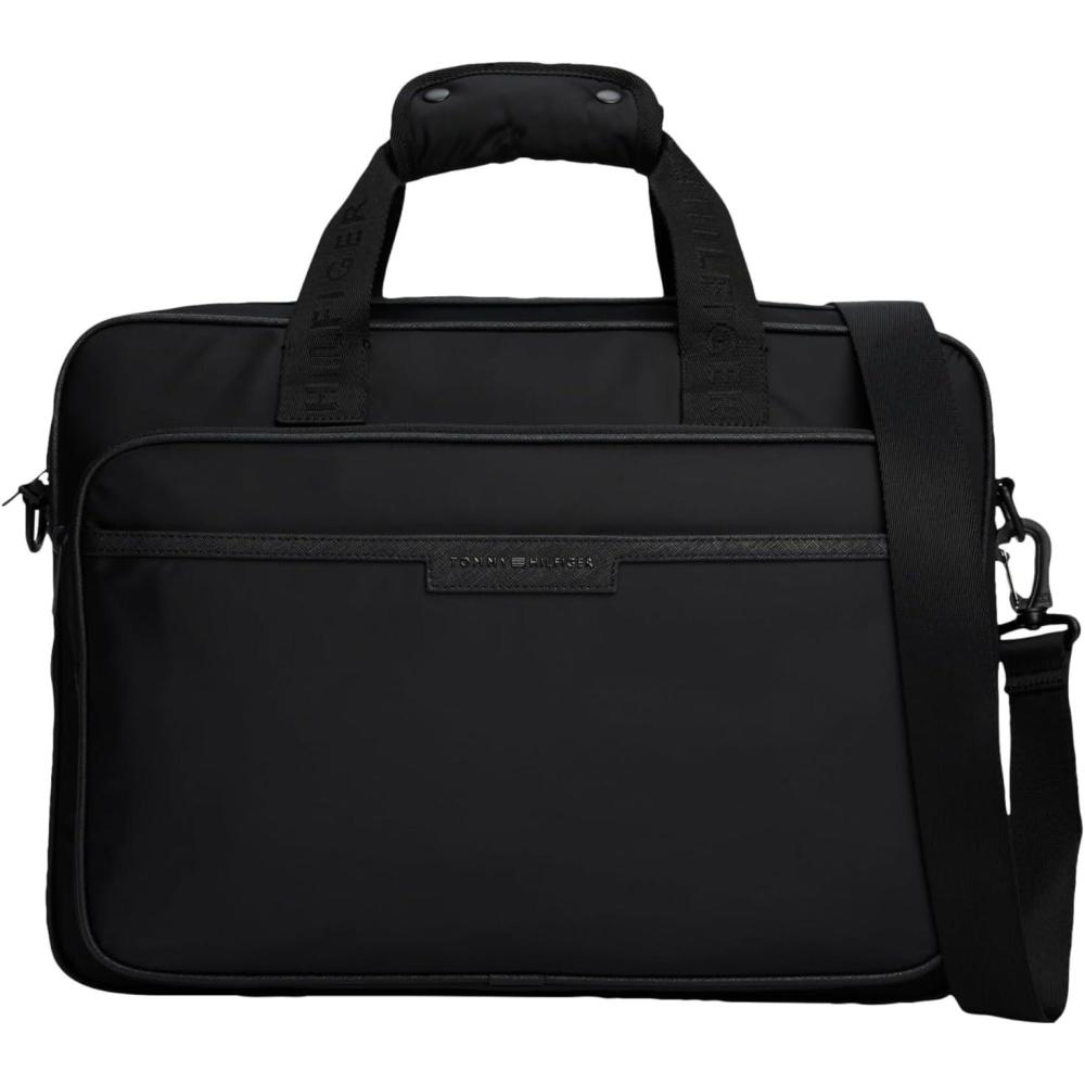 imageTommy Hilfiger mens Repreve Laptop Bag With Zipper and Adjustable StrapBlack