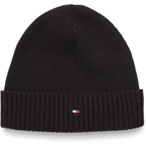 Tommy Hilfiger Mens Cotton Beanie((Black Bds))