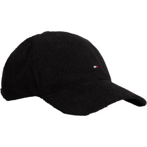 Tommy Hilfiger Mens Tommy Hilfiger Hats for Men | Corduroy Logo Adjustable Baseball Cap(Black)