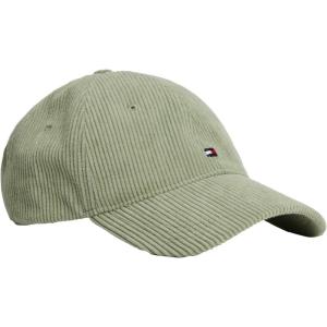 Tommy Hilfiger Mens Tommy Hilfiger Hats for Men | Corduroy Logo Adjustable Baseball Cap(Earth Sage)