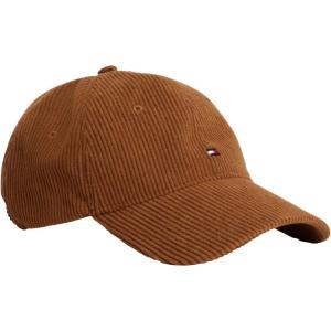 Tommy Hilfiger Mens Tommy Hilfiger Hats for Men | Corduroy Logo Adjustable Baseball Cap(Summer Cognac)