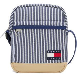 Tommy Jeans mens Essential Daily Crossbody Bag With Zipper and Adjustable Strap(Hickory Stripe)