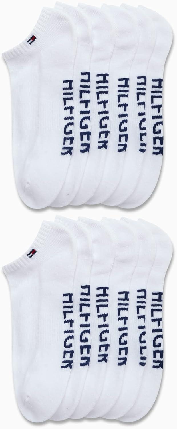 imageTommy Hilfiger Mens Athletic Socks Cushion No Show Socks 12 PackAll White