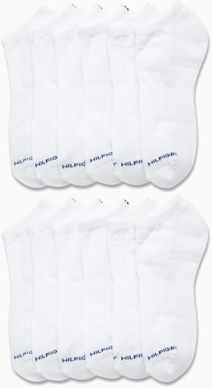 imageTommy Hilfiger Mens Athletic Socks Cushion No Show Socks 12 PackPure White