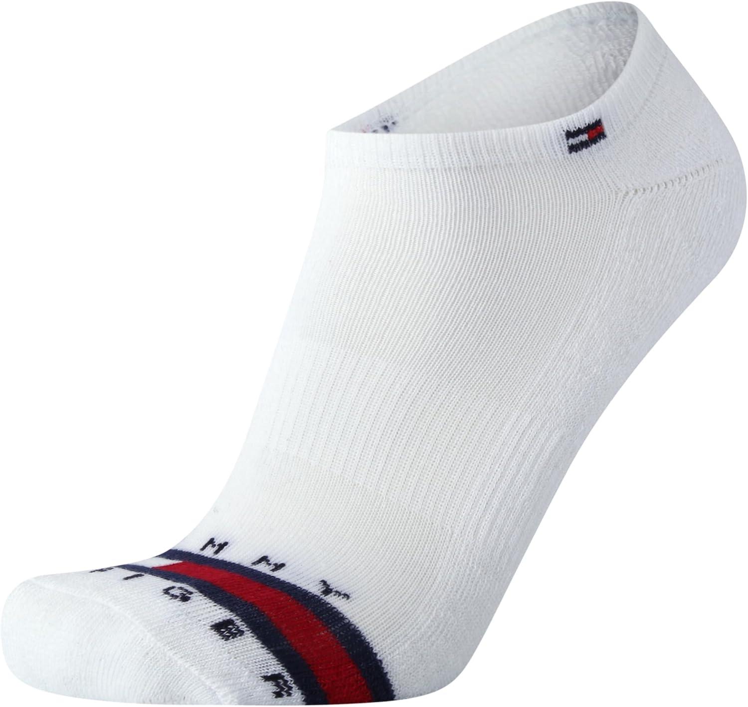 imageTommy Hilfiger Mens Athletic Socks Cushion No Show Socks 12 PackWhiteBlack Stripe