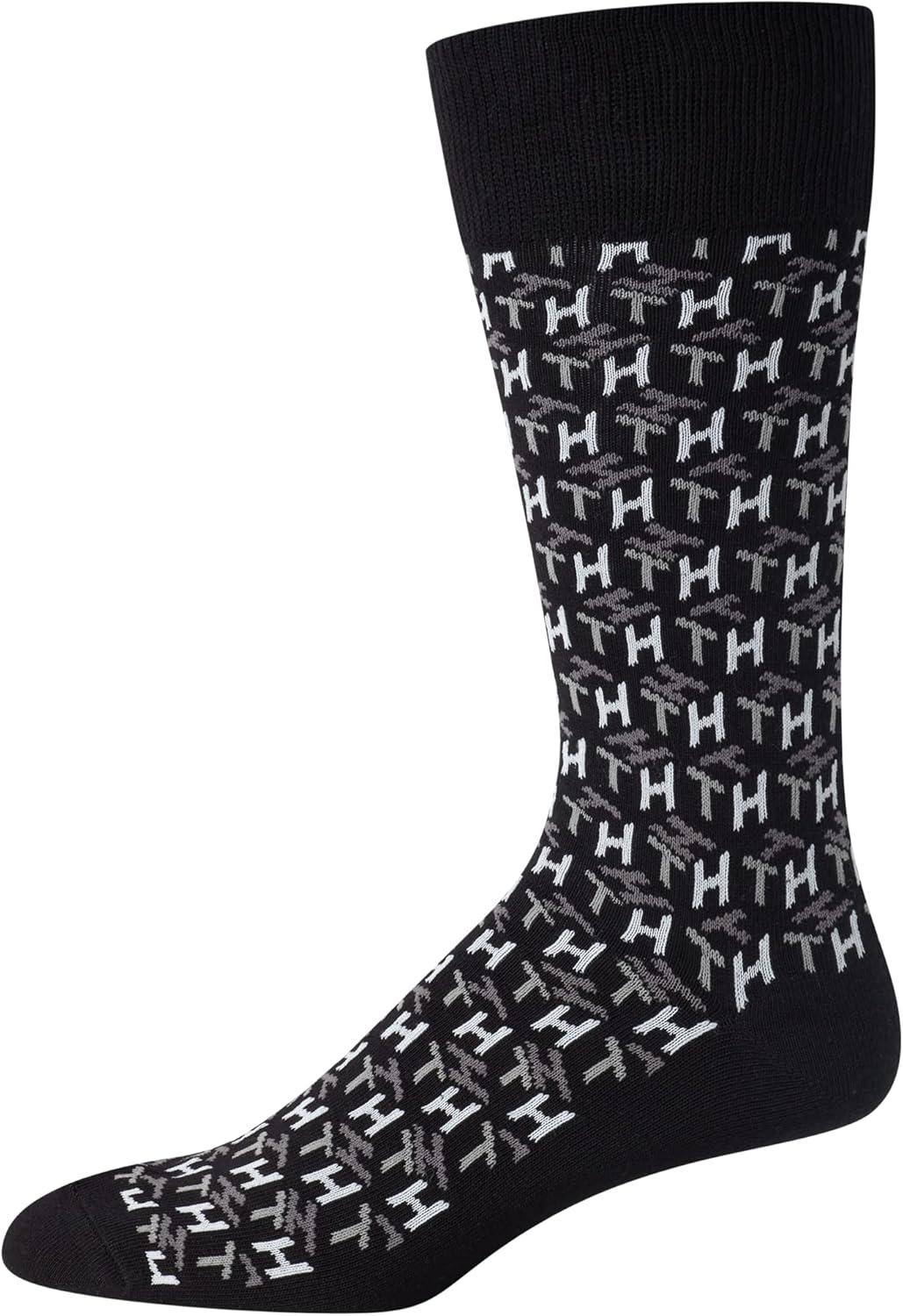 imageTommy Hilfiger Mens Casual Soft Cotton Blend Crew Socks 10 PackBlack Assorted