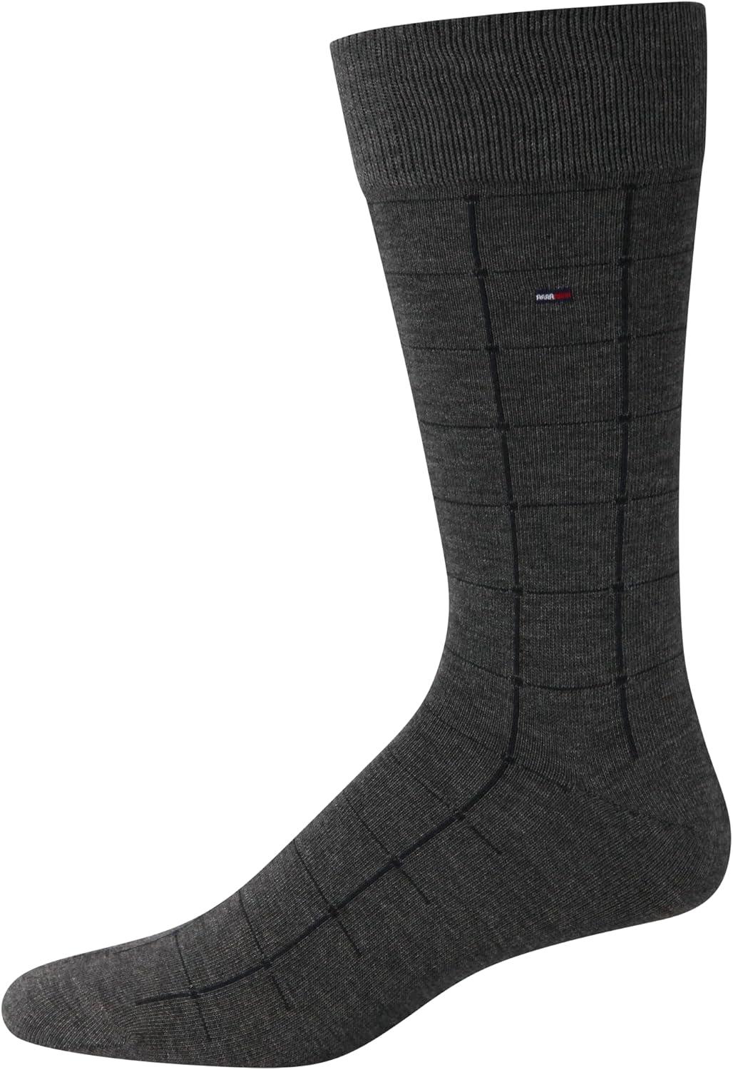 imageTommy Hilfiger Mens Casual Soft Cotton Blend Crew Socks 10 PackBlack Grey Assorted