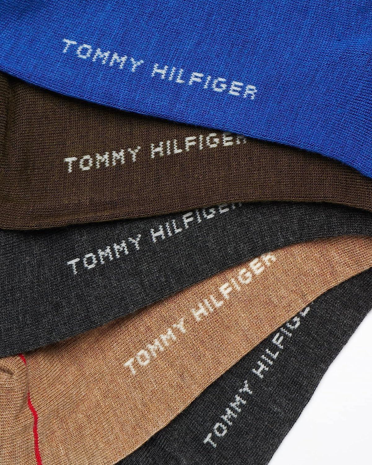 imageTommy Hilfiger Mens Casual Soft Cotton Blend Crew Socks 10 PackBlue Assorted