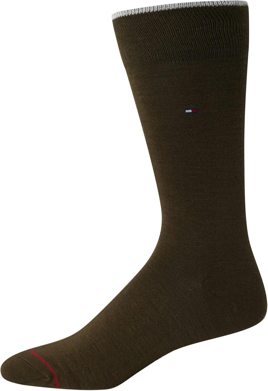 imageTommy Hilfiger Mens Casual Soft Cotton Blend Crew Socks 10 PackBlue Assorted