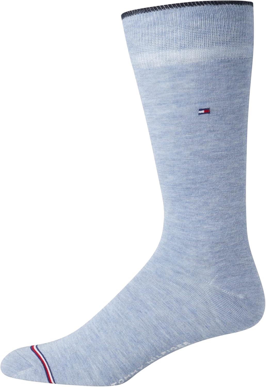 imageTommy Hilfiger Mens Casual Soft Cotton Blend Crew Socks 10 PackDenim Assorted