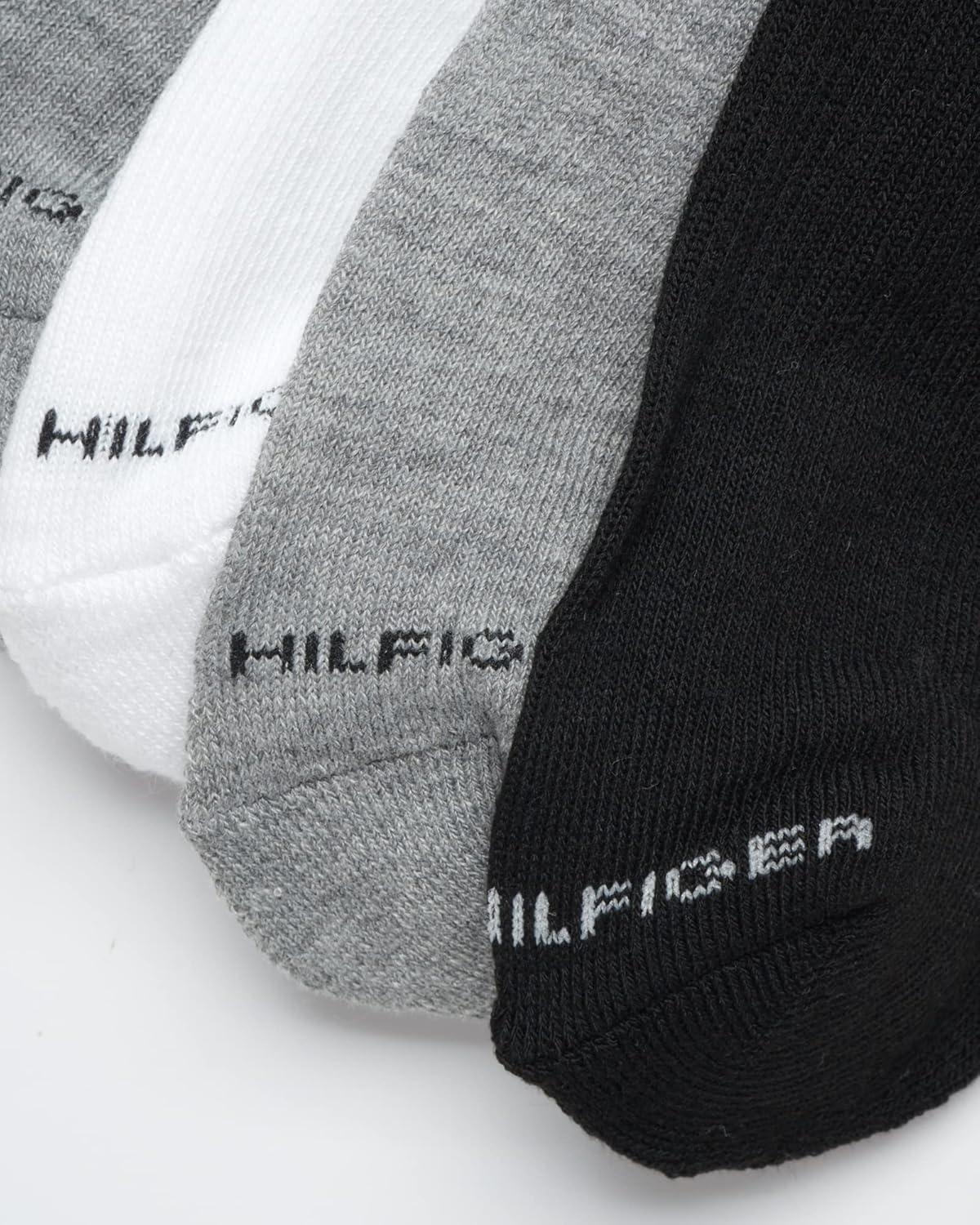 imageTommy Hilfiger Mens Crew Socks 10 Pack Moisture Wicking Cushioned Crew Running Socks for Men for Sports ampamp WorkoutBlackWhiteGrey