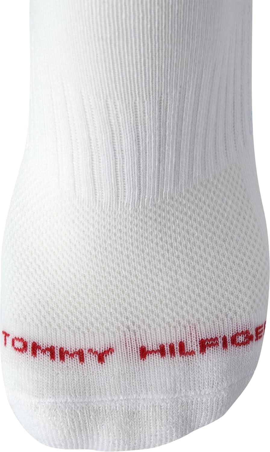 imageTommy Hilfiger Mens Crew Socks 10 Pack Moisture Wicking Cushioned Crew Running Socks for Men for Sports ampamp WorkoutWhiteRed Stripe