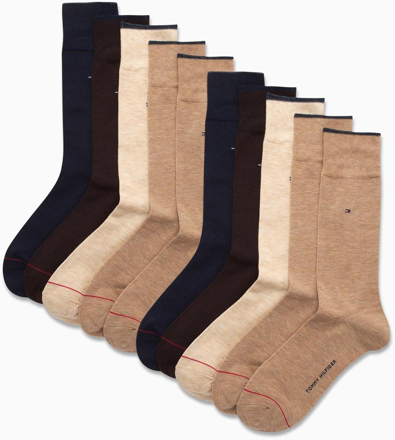 imageTommy Hilfiger Mens Dress Socks 10 Pack Lightweight Everyday Crew Work Socks for Men for Casual ampamp Formal WearAssorted