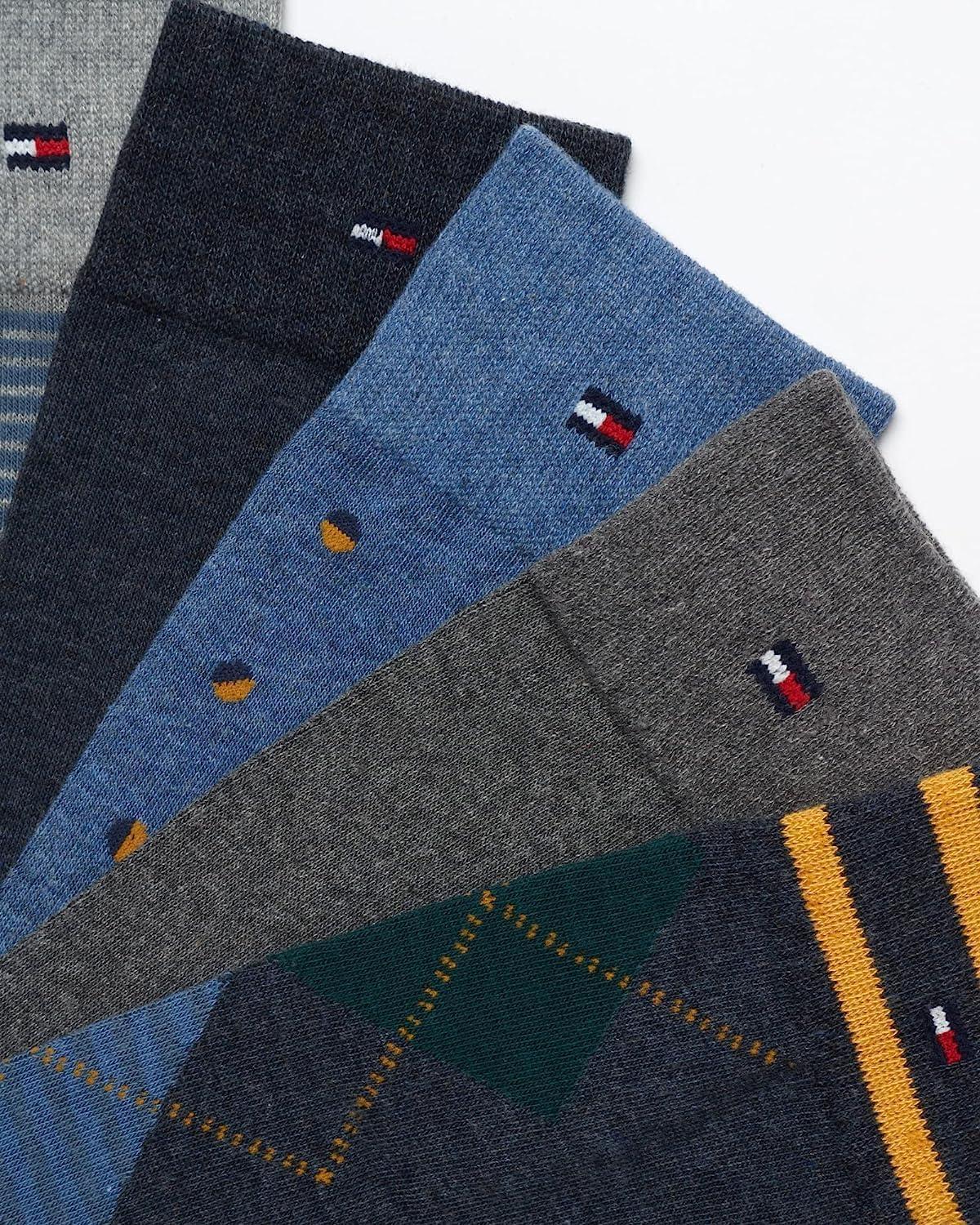 imageTommy Hilfiger Mens Dress Socks 10 Pack Lightweight Everyday Crew Work Socks for Men for Casual ampamp Formal WearBlueGreenMulti