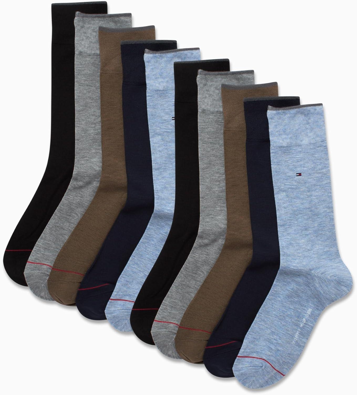 imageTommy Hilfiger Mens Dress Socks 10 Pack Lightweight Everyday Crew Work Socks for Men for Casual ampamp Formal WearStonewash Blue