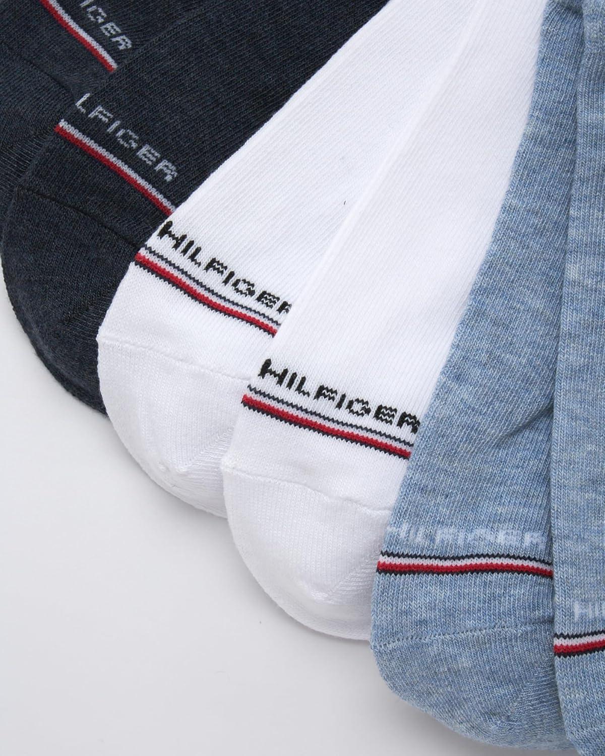 imageTommy Hilfiger Mens No Show Socks 10 Pack Cotton Blend Performance Stretch Athletic Invisible Liner Low Cut Socks for MenBlue 12pk