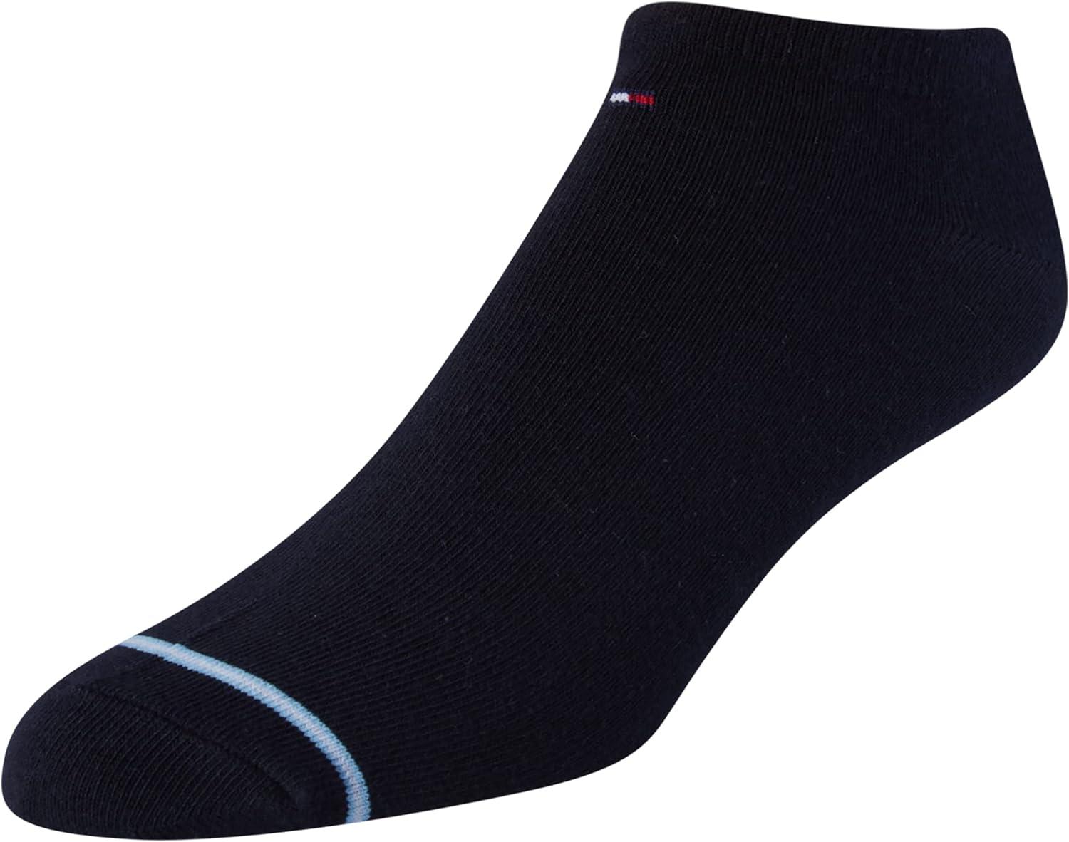 imageTommy Hilfiger Mens No Show Socks 10 Pack Cotton Blend Performance Stretch Athletic Invisible Liner Low Cut Socks for MenKhakiNavy 10pk