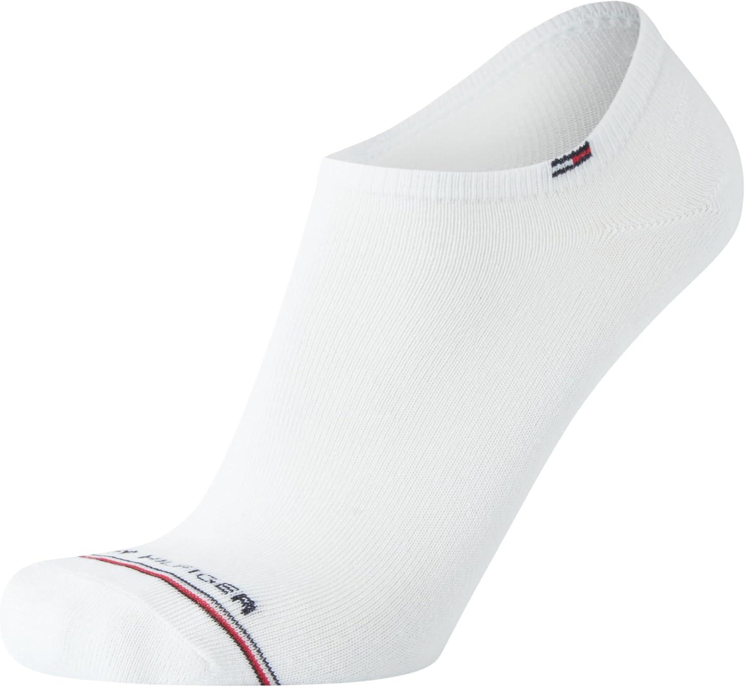 imageTommy Hilfiger Mens No Show Socks 10 Pack Cotton Blend Performance Stretch Athletic Invisible Liner Low Cut Socks for MenWhite Stripe 12pk