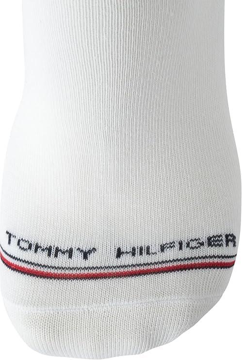 imageTommy Hilfiger Mens No Show Socks 10 Pack Cotton Blend Performance Stretch Athletic Invisible Liner Low Cut Socks for MenWhite Stripe 12pk