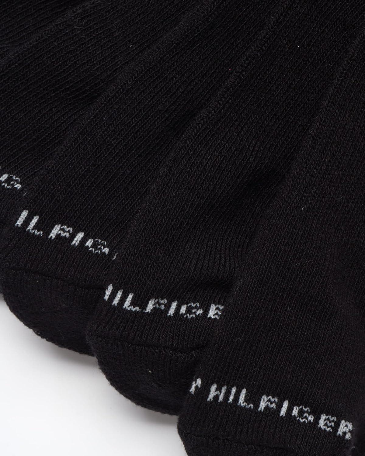 imageTommy Hilfiger Mens Quarter Socks 12 Pack Cotton Blend Athletic Performance Cushioned Ankle Socks for Men with Arch SupportBlack