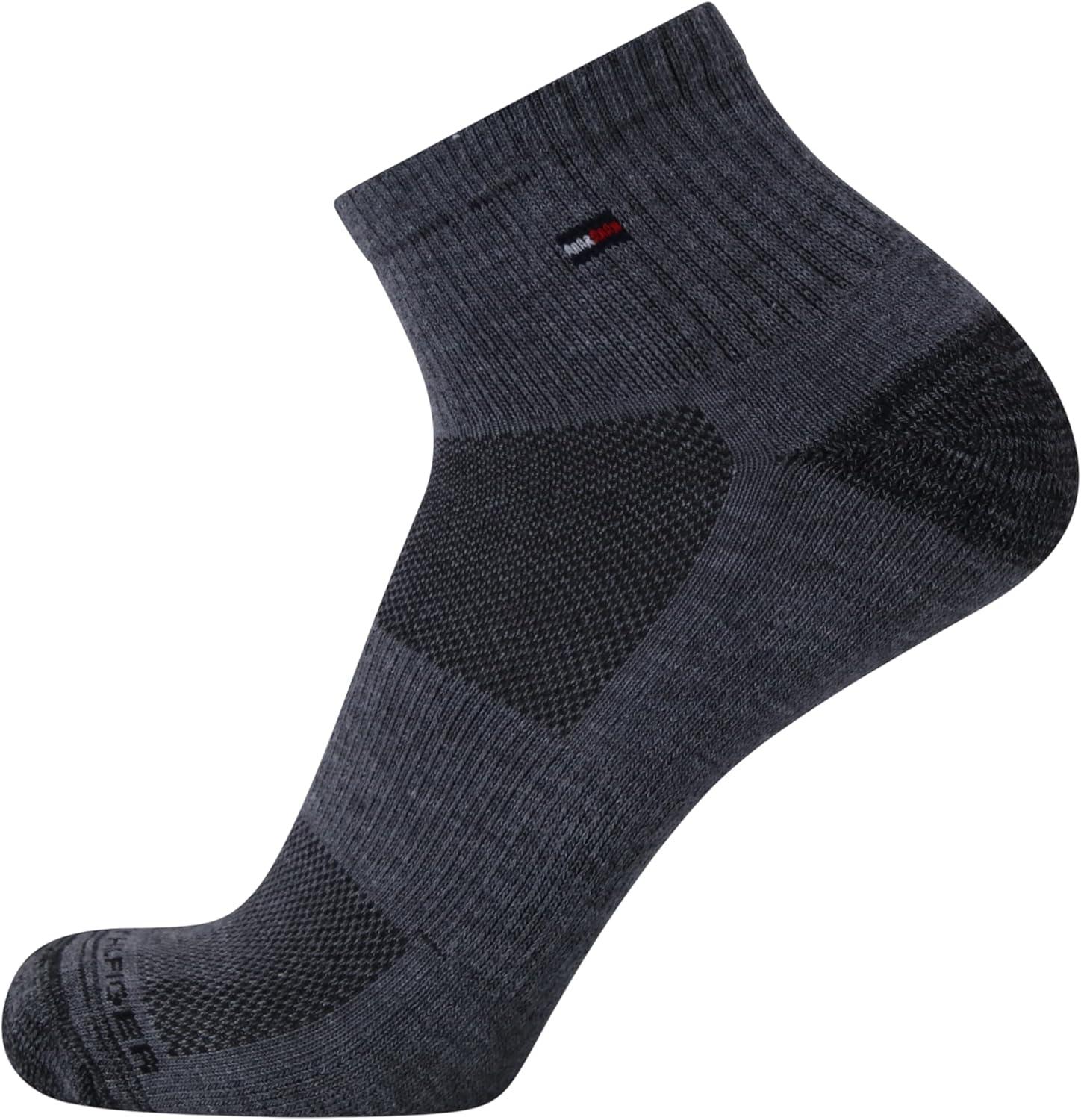 imageTommy Hilfiger Mens Quarter Socks 12 Pack Cotton Blend Athletic Performance Cushioned Ankle Socks for Men with Arch SupportBlack Assorted