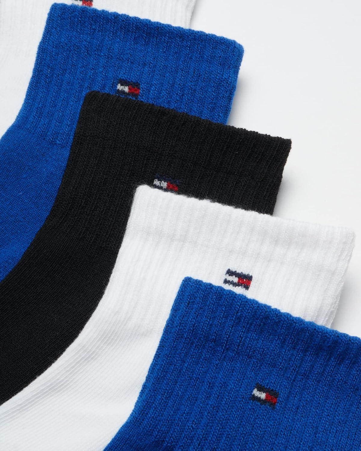 imageTommy Hilfiger Mens Quarter Socks 12 Pack Cotton Blend Athletic Performance Cushioned Ankle Socks for Men with Arch SupportBlue Assorted