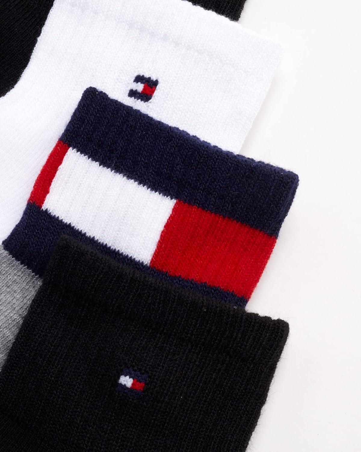 imageTommy Hilfiger Mens Quarter Socks 12 Pack Cotton Blend Athletic Performance Cushioned Ankle Socks for Men with Arch SupportGrey Heather Assorted