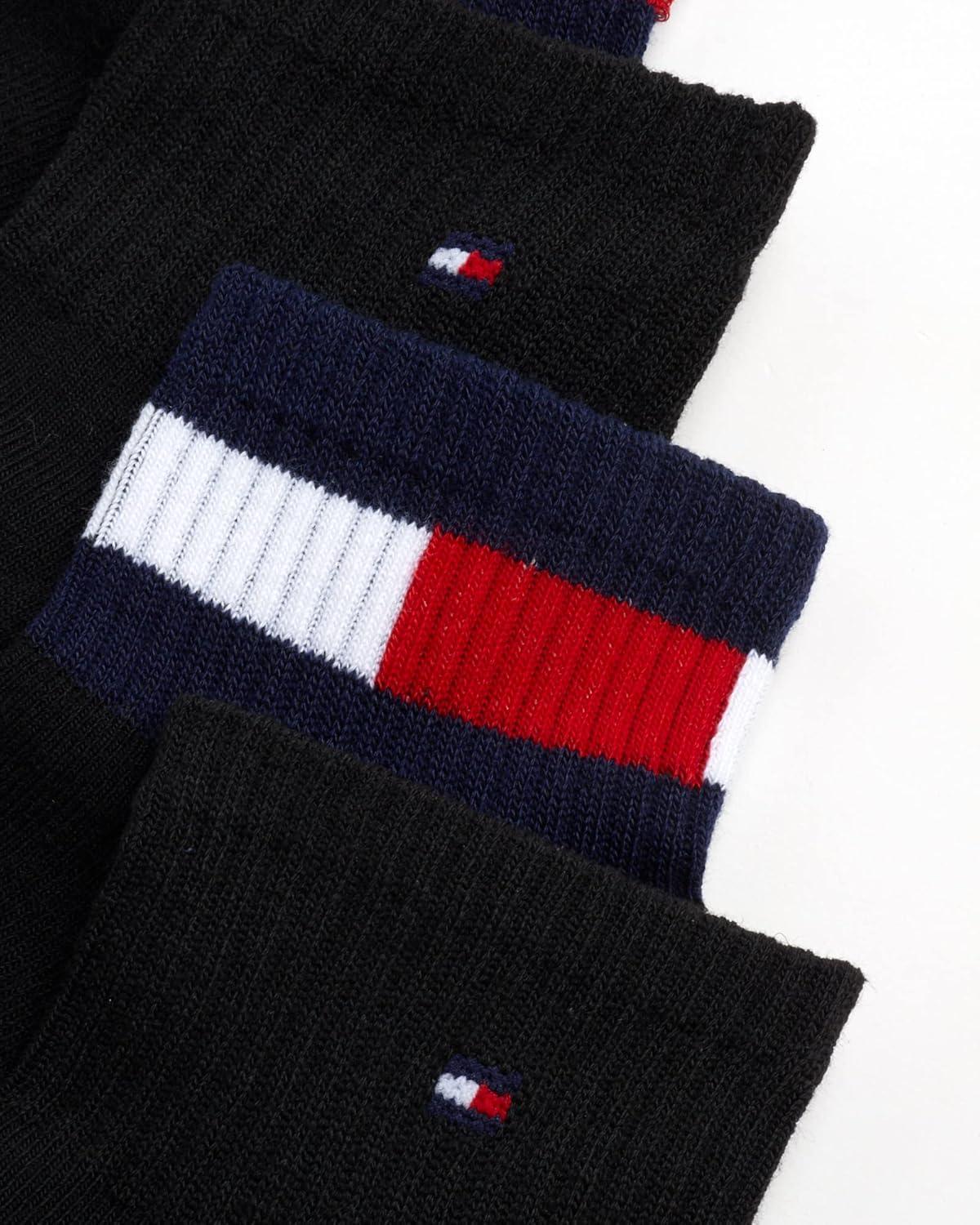 imageTommy Hilfiger Mens Quarter Socks 12 Pack Cotton Blend Athletic Performance Cushioned Ankle Socks for Men with Arch SupportPremium Black