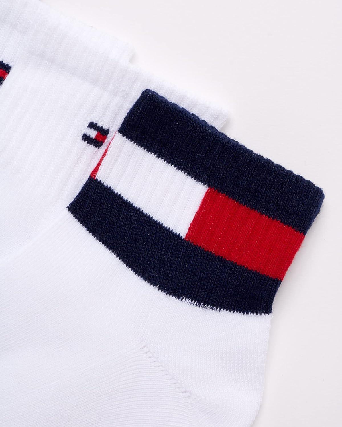 imageTommy Hilfiger Mens Quarter Socks 12 Pack Cotton Blend Athletic Performance Cushioned Ankle Socks for Men with Arch SupportSolid White