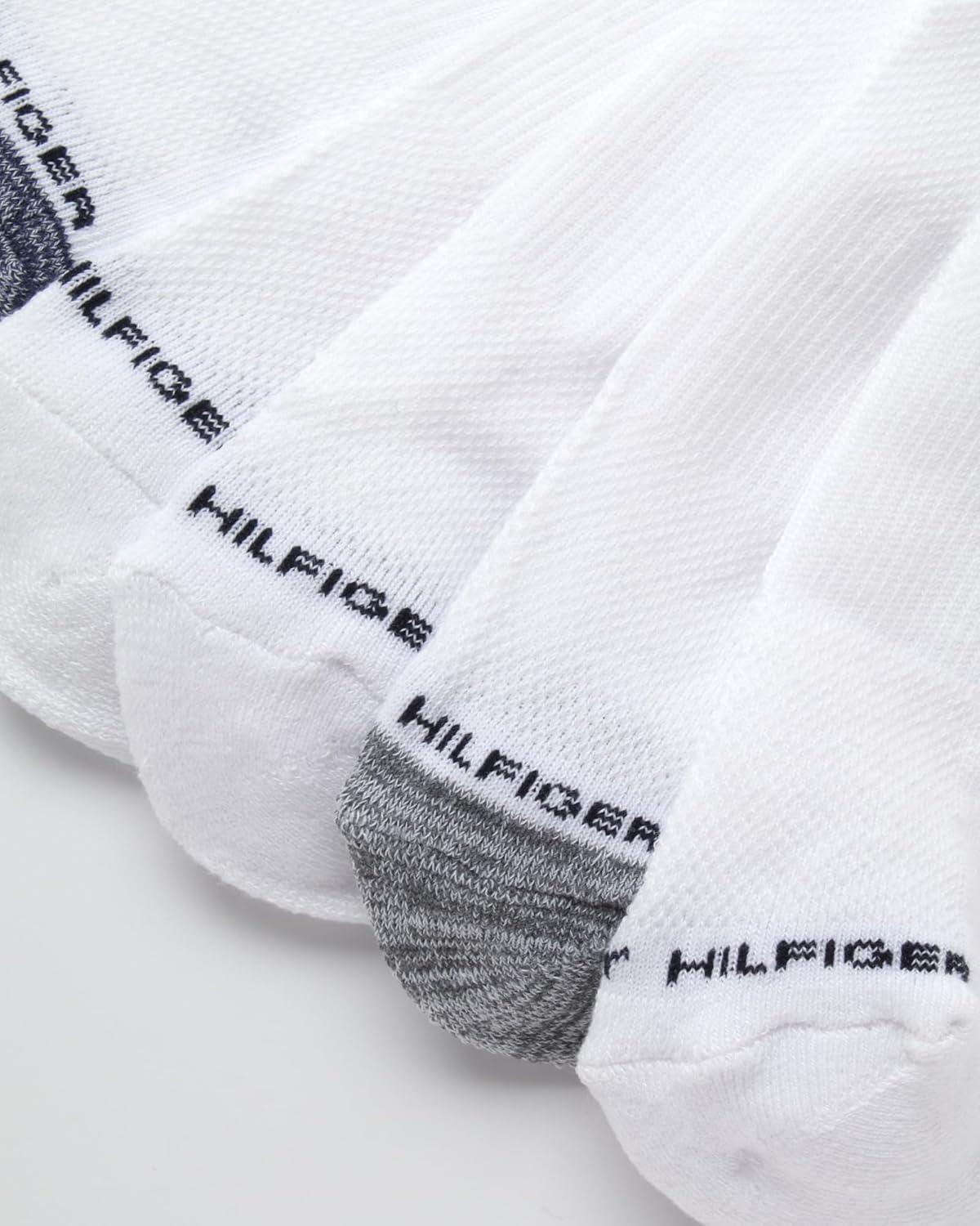 imageTommy Hilfiger Mens Quarter Socks 12 Pack Cotton Blend Athletic Performance Cushioned Ankle Socks for Men with Arch SupportWhite Assorted
