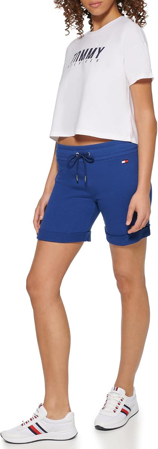 imageTommy Hilfiger Roll Tab Shorts with Embroidered FlagDeep Blue
