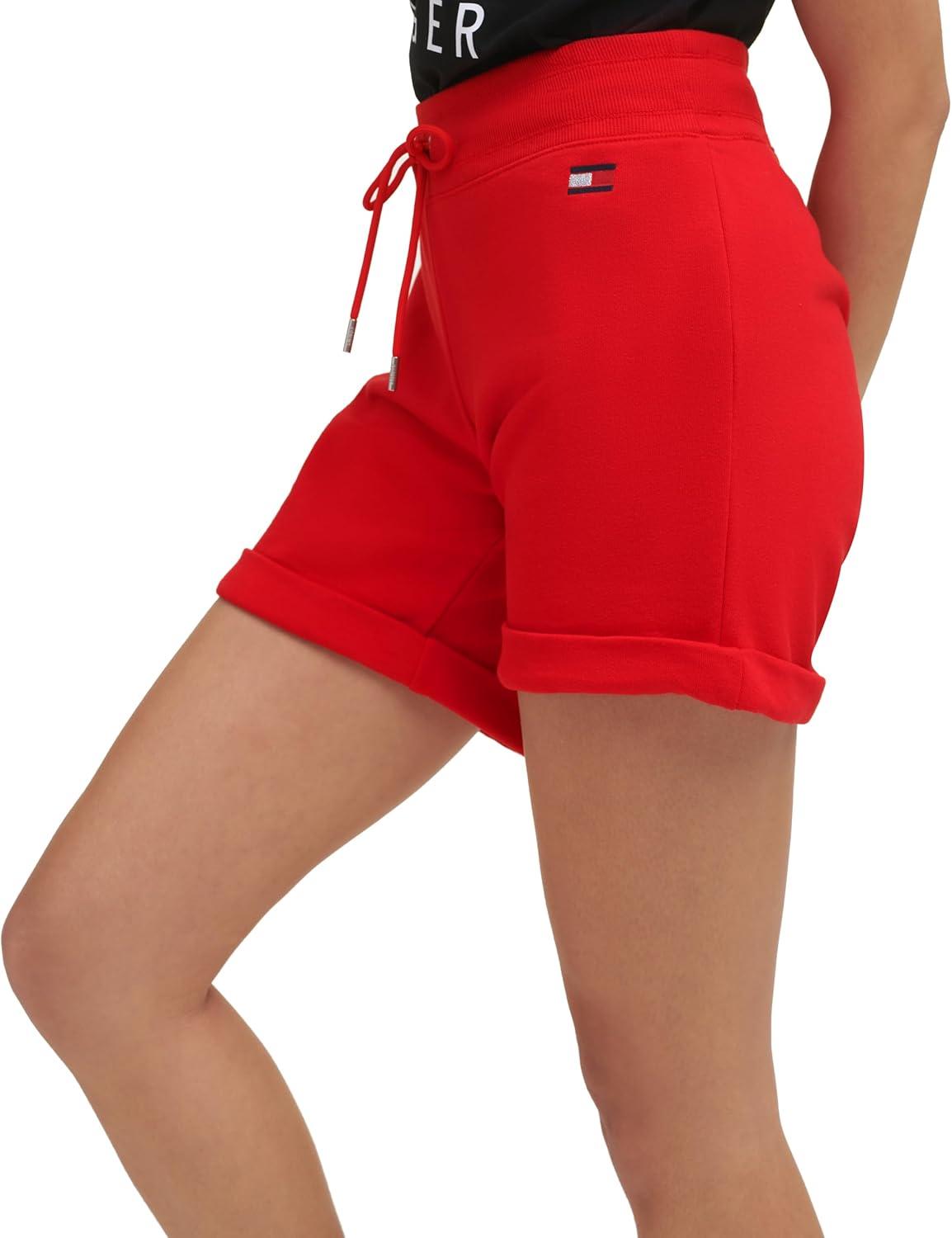imageTommy Hilfiger Roll Tab Shorts with Embroidered FlagScarlet