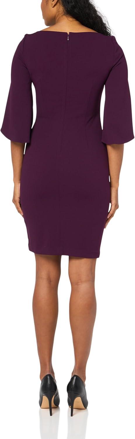 imageTommy Hilfiger Scuba Flutter Sleeve Sheath DressAmber