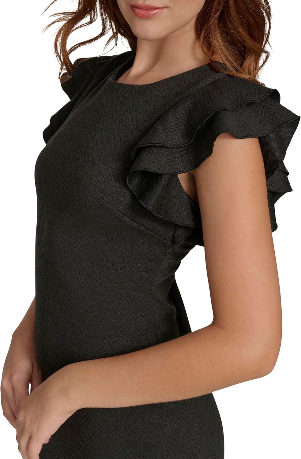 imageTommy Hilfiger Scuba Flutter Sleeve Sheath DressBlack